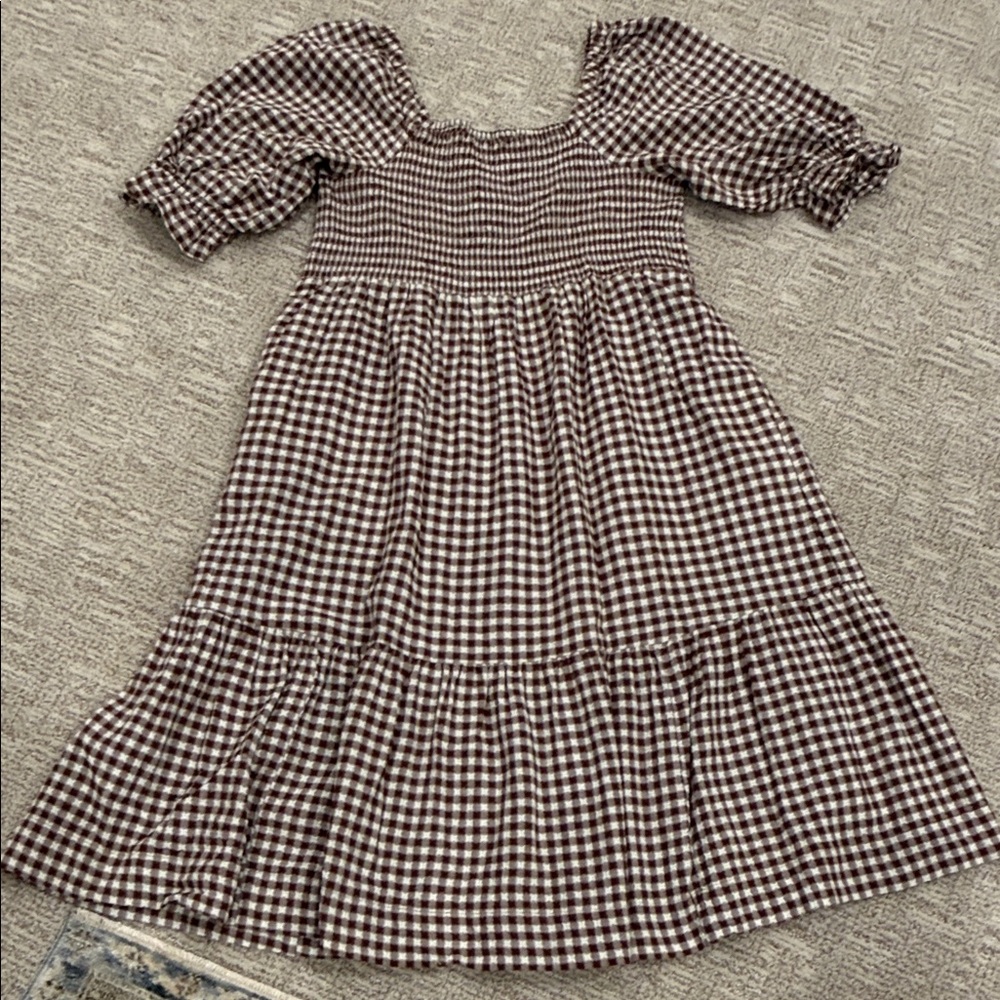 Madewell Brown Gingham Dress